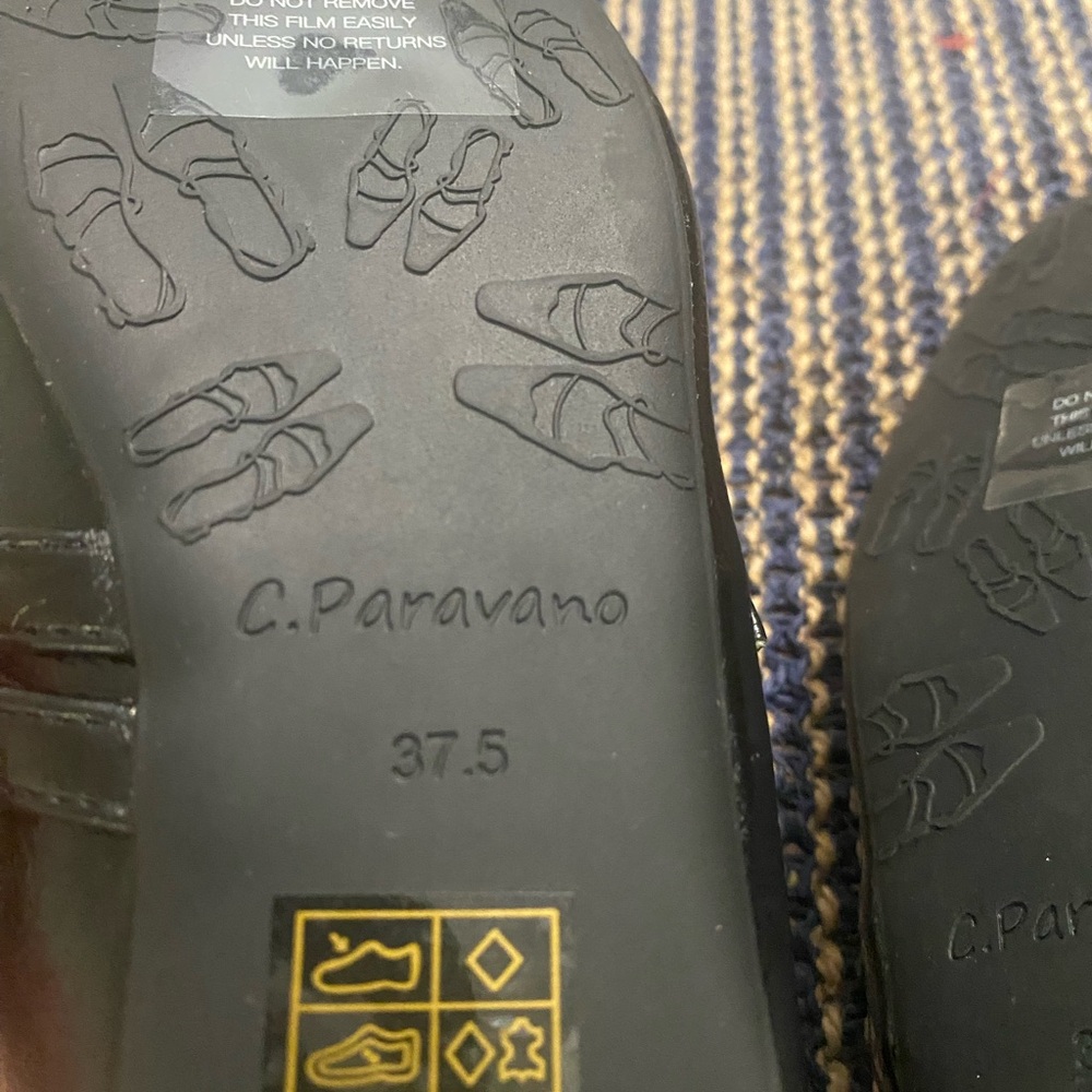 C. Paravano Black Mary Janes Size 7.5 - Picture 7 of 9